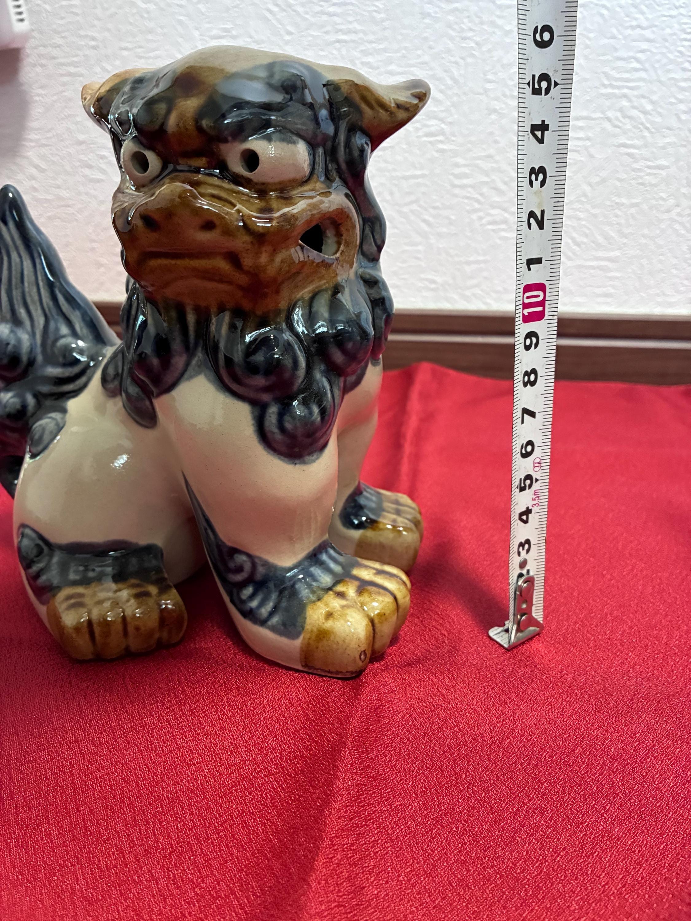 SHISA Lion Statue Ornament Ceramics Pottery Figurine Okinawa