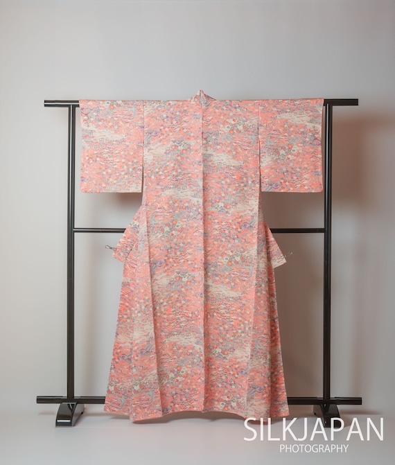 what is the name for a silk japanese female dress Antique Japanese Silk Kimono Robe, Gown, Dressing,lingerie,  Nightwear,traditional Dress