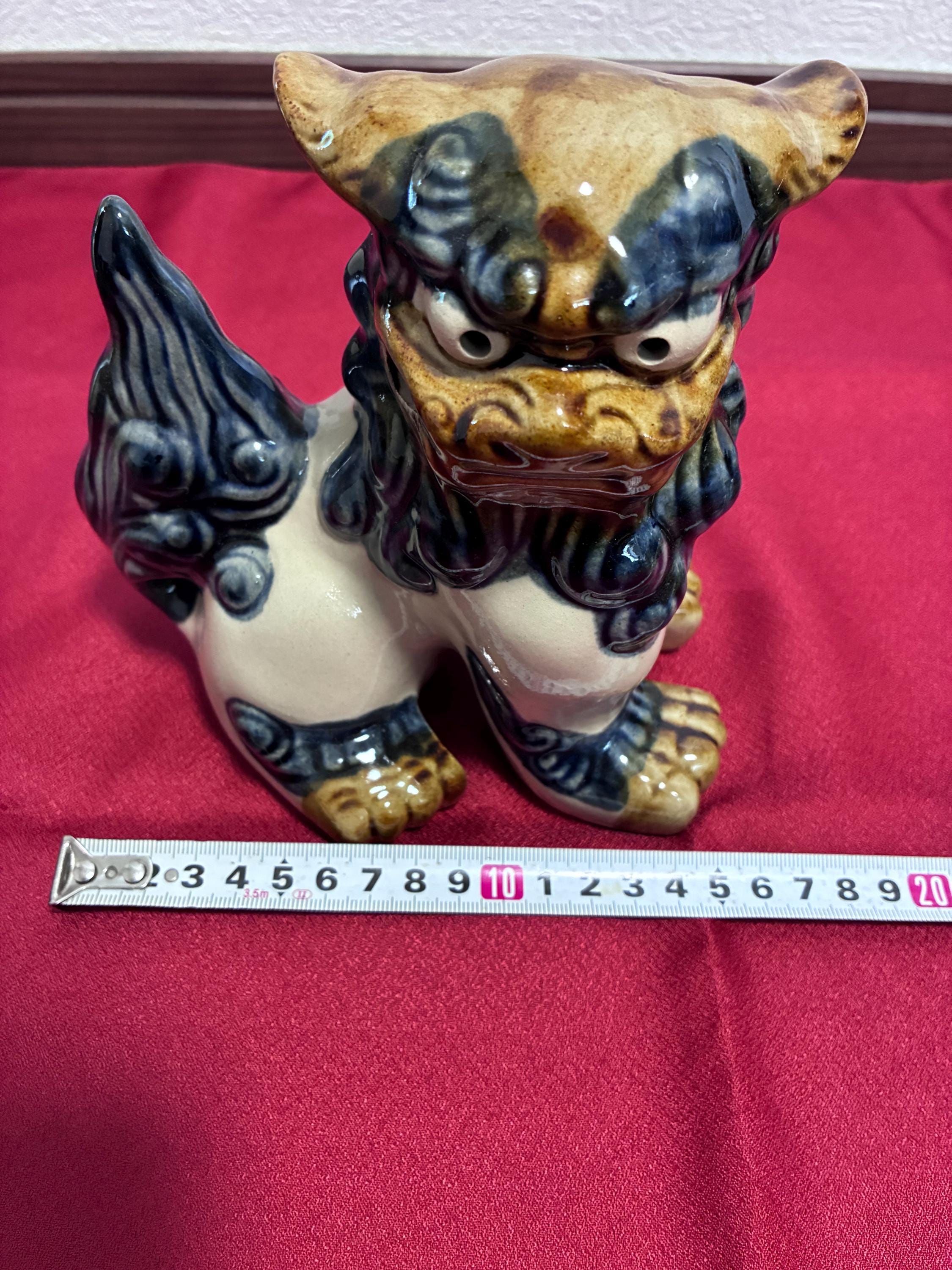 SHISA Lion Statue Ornament Ceramics Pottery Figurine Okinawa
