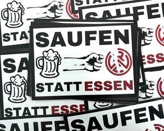 50x "Saufen statt Essen" Schalke Aufkleber