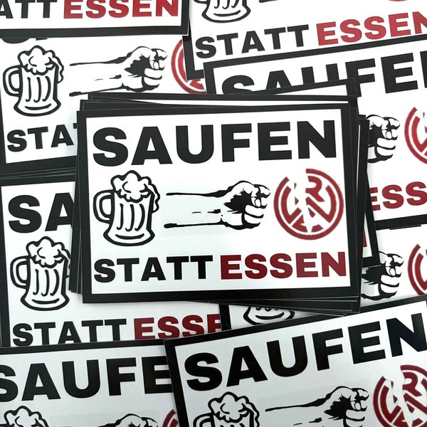 50x "Saufen statt Essen" Schalke Aufkleber