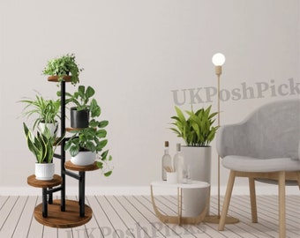 Support pour plante à 5 niveaux en bois fait main | Support pour plantes multiples | Support pour plante | Grands supports pour plantes | Jardinière | Cadeau pour les amoureux des plantes