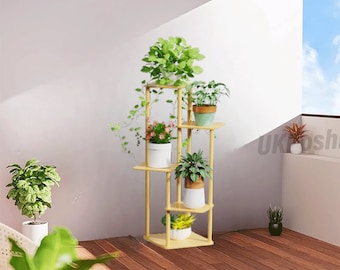 Handgefertigter 5-stufiger Bambus-Pflanzenständer | Pflanzenständer für den Innenbereich | Pflanzenhalter | Hohe Pflanzenständer | Moderner Pflanzenständer | Geschenk für Pflanzenliebhaber