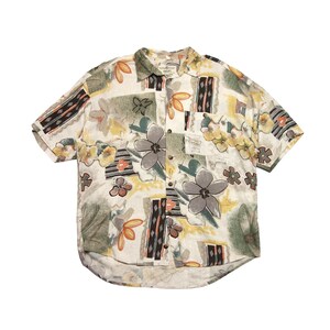 Vintage viscose shirt met bloemmotief | XXL | XXXL