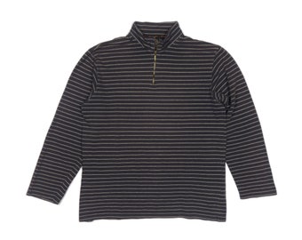 Sudadera Vintage DKNY JEANS Rayas Media Cremallera Talla M / L