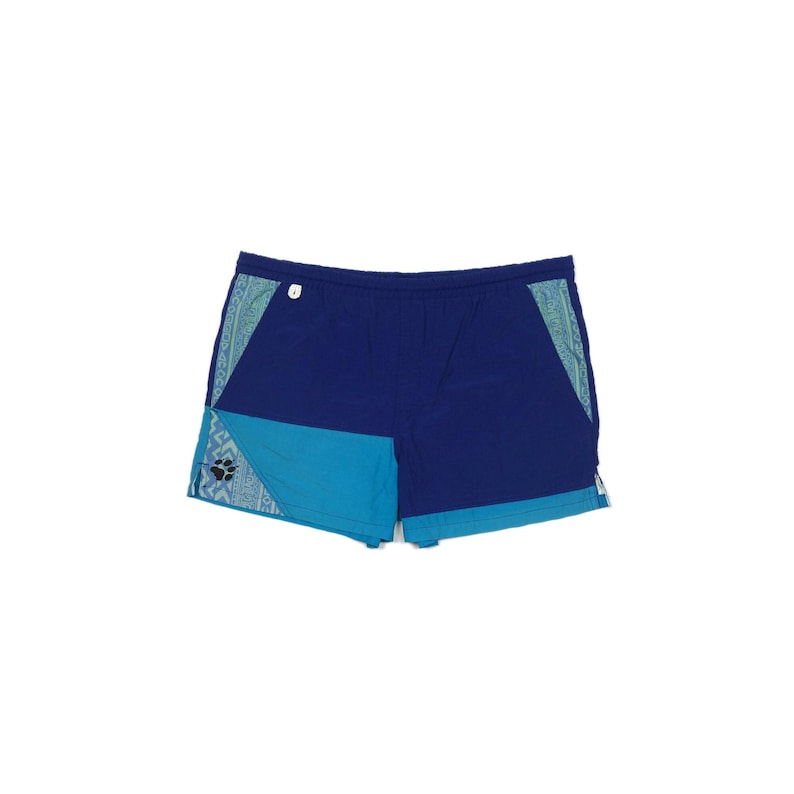 Puede incluir: Ba&ntilde;ador azul y turquesa con un patr&oacute;n geom&eacute;trico en los lados.