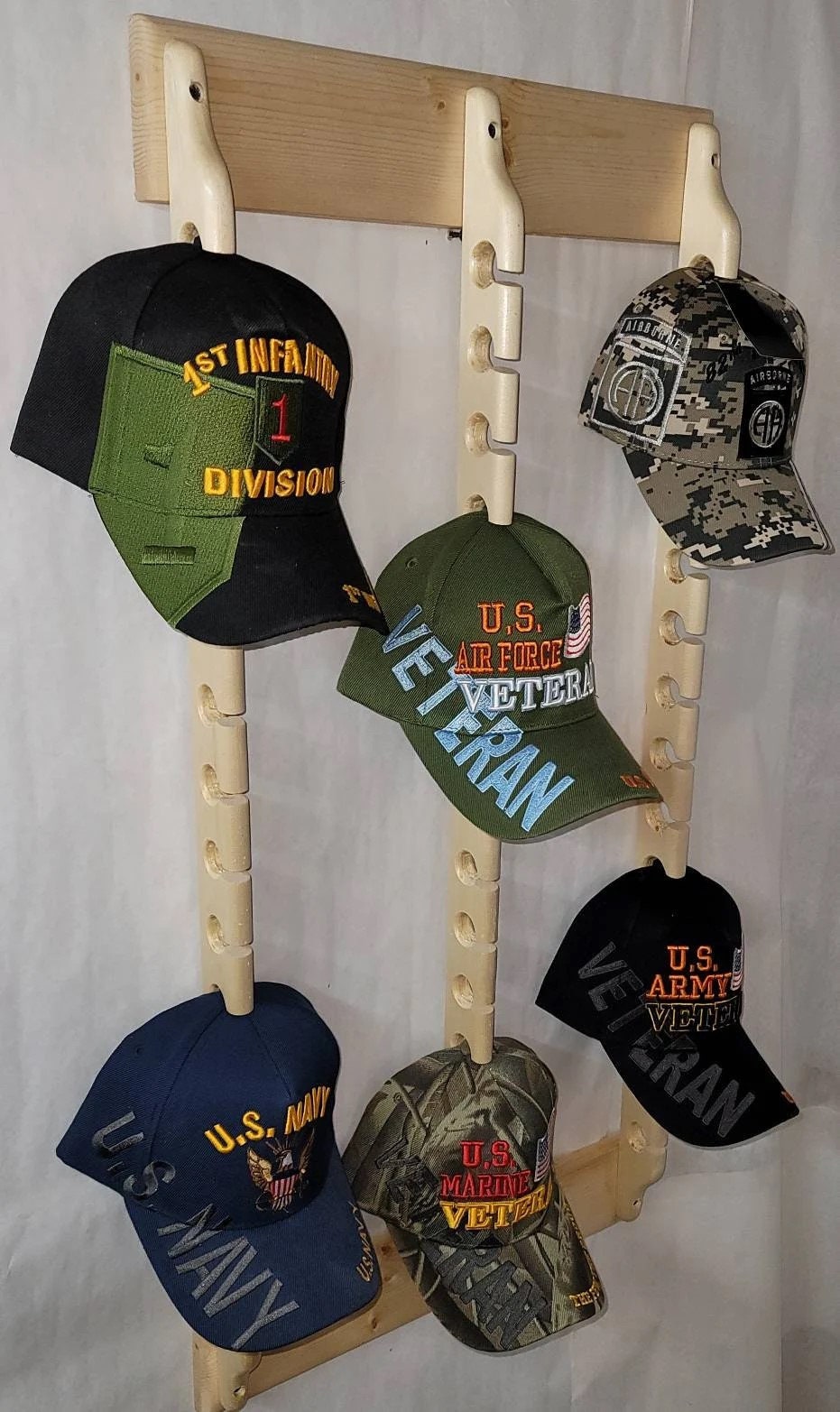 45 Cap Rack Display; Triple 15 Cap Rack, 17 1/2