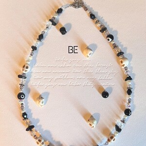 Black Jasper Skull Silver necklace