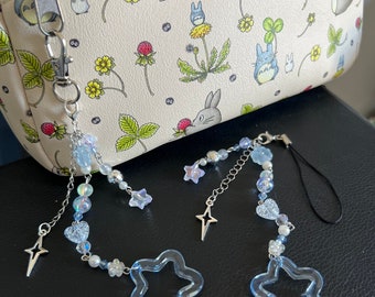 Blue Star Keychain, Phone Charm