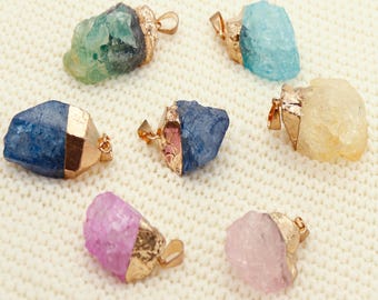 Spring Limited! Colorful Raw Stone Pendants, Light Up Your Fashionable Outfits