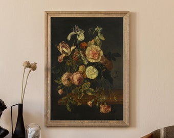 Vintage Floral Wall Art: Romantic Cottagecore Botanical Print