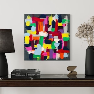 Canvas picture abstract colorful acrylic