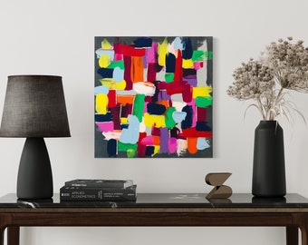 Canvas picture abstract colorful acrylic