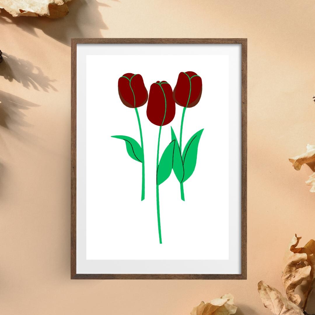 Floral Line Art Print | Minimalist Flower Wall Art | Botanical ...