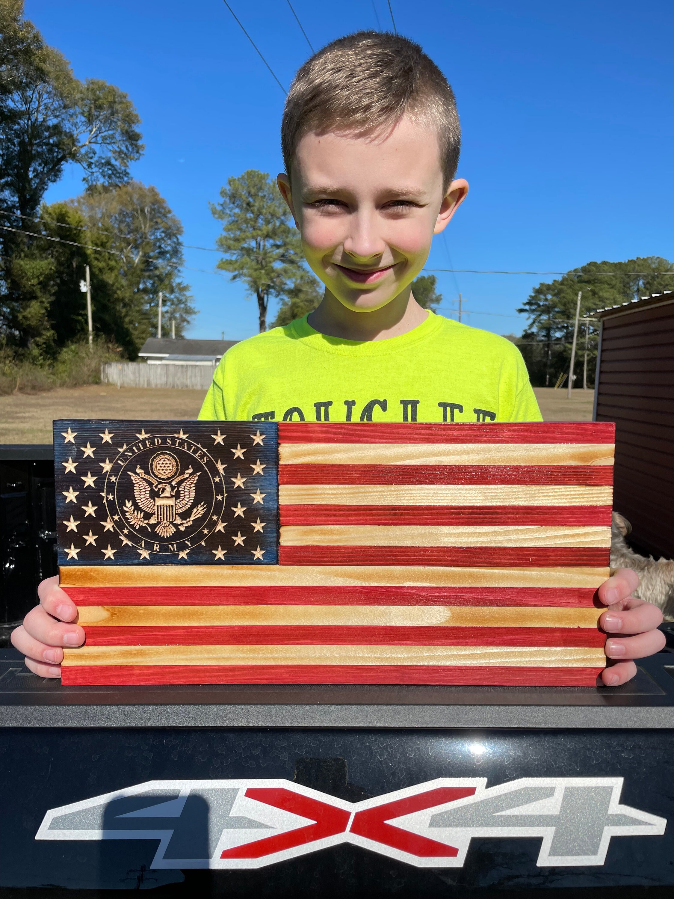 US Wood Army Flag, Rustic Wood Flag, Wall Decor, Patriotic, Small Wood