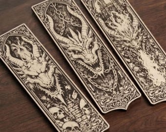 Dragon Bookmark SVG Bundle | Fantasy Laser cut Bookmark Files (Digital Download)