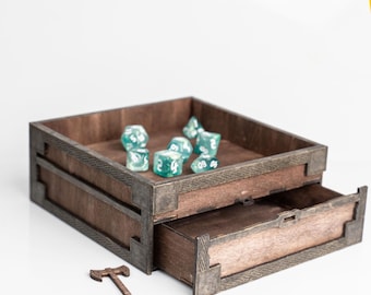 Viking Dice Tray with Hidden Drawer | DnD Dice Storage Box | Laser Cut SVG File