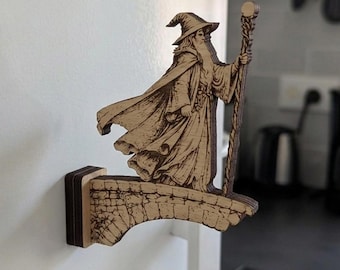 Wizard Fridge Magnet SVG | Laser Cut Fantasy File | 3mm Layered Wood Design