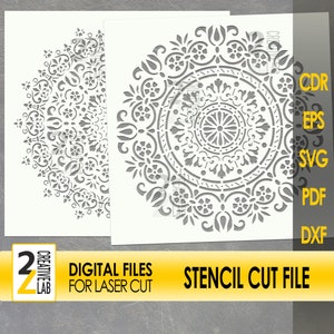 File SVG stencil Mandala per il taglio / Mandala SVG Stencil digitale Decorativo Arabesque Home Decor