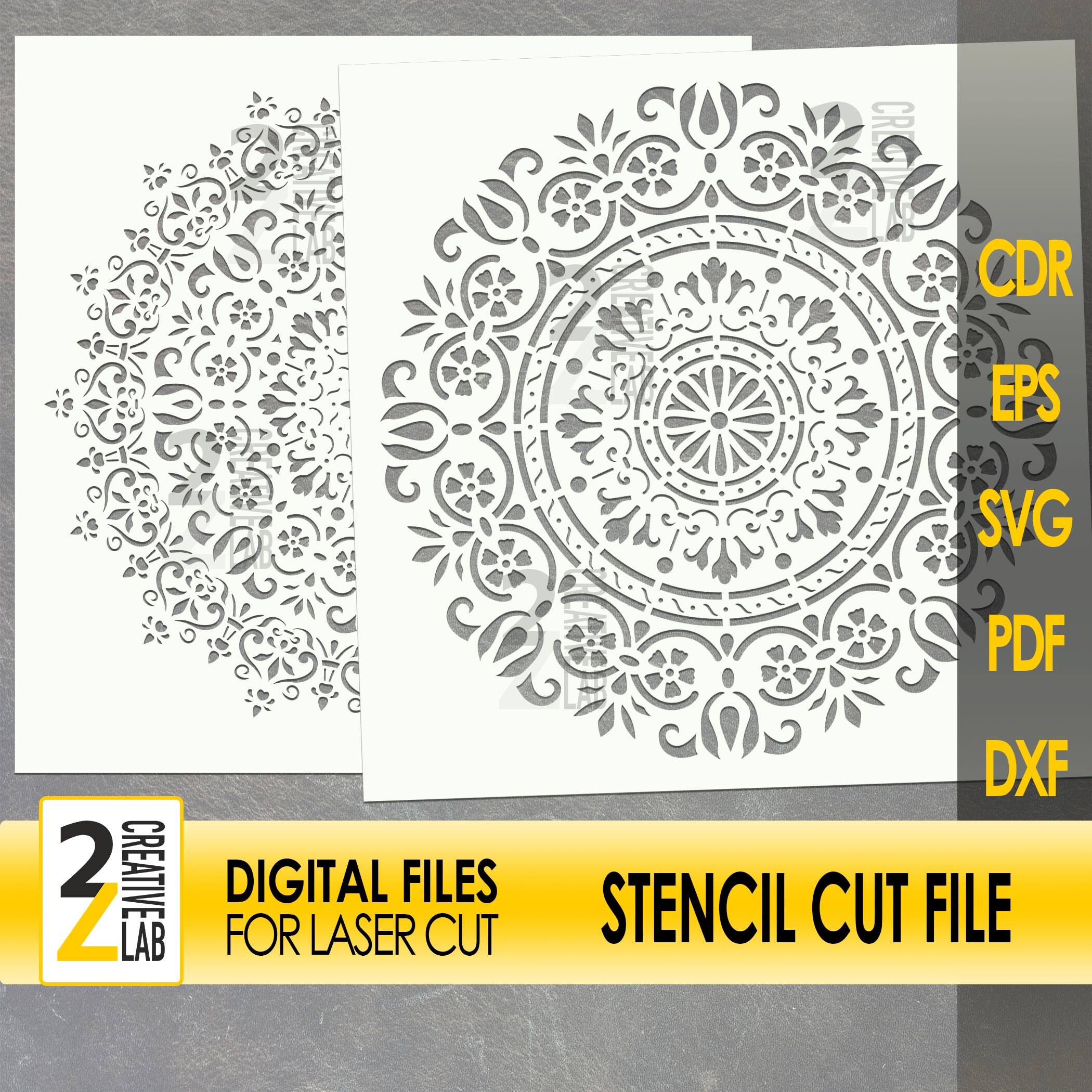 Mandala Stencil Svg Files for Cutting | Mandala SVG Digital Stencil