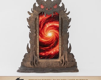 Gothic Dragon Phone Stand | SVG Laser Cut Fantasy Desk Smartphone Holder for plywood 3mm