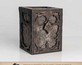 Dragon Scale Laser Cut Deck Box SVG, Fantasy TCG Card Holder File