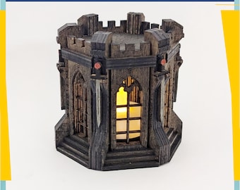 Gothic Candle Holder SVG | Cathedral Lantern Laser Cut File | Templar Tealight Decor