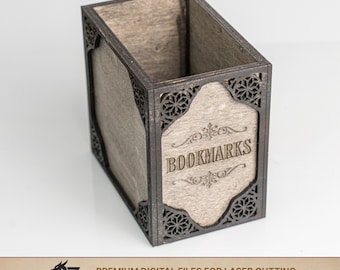 Bookmark Holder SVG | Vintage Wooden Box for Bookmarks | Reading Nook Organizer