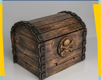 Pirate Dice Chest SVG | Treasure Box Laser Cut File for DnD Storage (digital download)