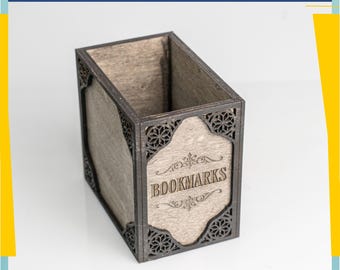 Bookmark Holder SVG | Vintage Wooden Box for Bookmarks | Reading Nook Organizer
