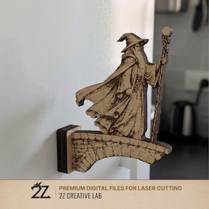 Wizard Fridge Magnet SVG | Laser Cut Fantasy File | 3mm Layered Wood Design