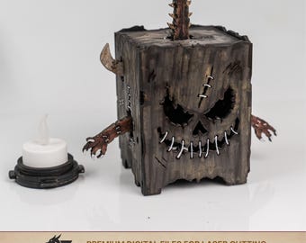 Halloween Monster Lantern SVG: Frankenstein Pumpkin Laser Cut File for LED Tea Light