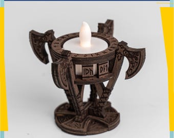 Viking Axe Candle Holder SVG | Norse Tealight Lantern | Laser Cut Viking Decor