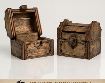 Nano Treasure Chest SVG | Laser Cut Box File, Magnetic Dice Holder (Digital Download)