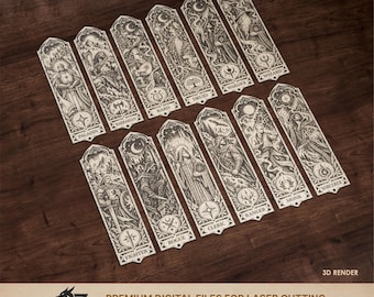 RPG Class Bookmark SVG Bundle | 12 Male Fantasy Designs