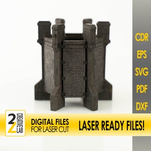 Vintage Turm Kerzenhalter 3mm Holz - Digitale Dateien zum Laserschneiden, rustikale DIY Wohndekoration, einzigartiges dekoratives Accessoire