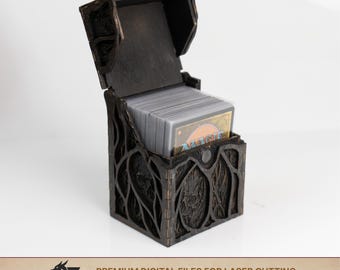 Gothic Skulls and Twisted Roots MTG Deck Box SVG | Magnetic Laser Cut File