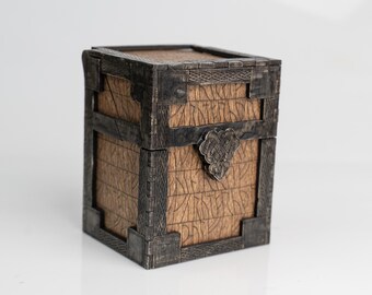 Viking Deck Box 100 Cards with Sleeves, Wooden Card Holder with Magnetic Lid