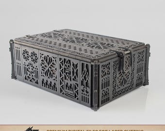 Laser Cut Box SVG | Fantasy Gothic Box Inspired by Medieval Era