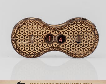 Laser Cut File of a Wooden Hit Point Counter | Tabletop RPG Accessory