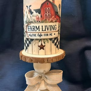 Rustic Wooden Candle Holder with Electric Candle