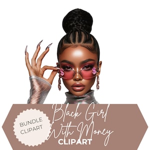 Hustle Black Woman Png | Black Girl With Money Png, Melanin Boss Girl, Hustle Girl, Girl Boss Planner, Urban Black Girl, Black Girl Magic