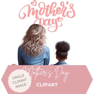 Black Mother’s Day Clipart, Mother Son Daughter Png, Black Family Clipart, Black Mom And Her Child Clipart, Mother&#39;s Day Clipart,
