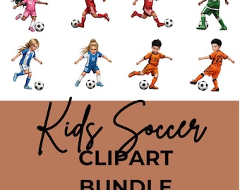 Kids Soccer Player Clipart Bundle: Sports Illustrations (Digital Download)