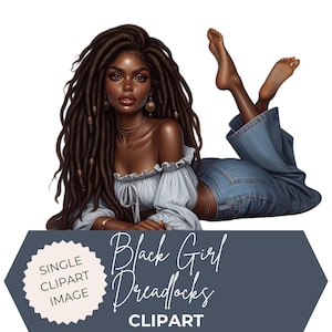 Black Woman Dreads, Locs Clipart, Black Girl Magic, Locs Svg, Black Woman Png, Black Girl Clipart, Afro Locks Png, Dreadlocks Black Girl Png