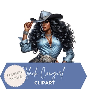 Glam Cowgirl Clipart: Rhinestone Hat, Denim Fashion (Digital Download)