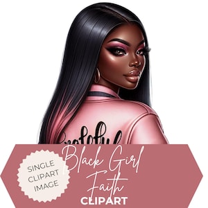 Black Girl Faith Clipart: Grateful Woman Praying PNG (Digital Download