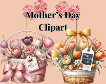 Watercolor Mother's Day Flower Clipart Bundle (PNG Digital Download)