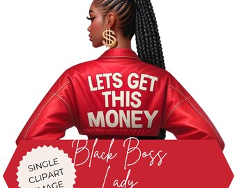 Black Girl Boss png: geldmindset clipart (digitale download)