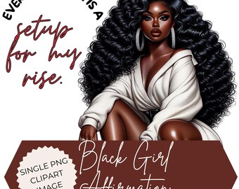 Affermazione di donna nera PNG Clipart: arte digitale stimolante (300 DPI)